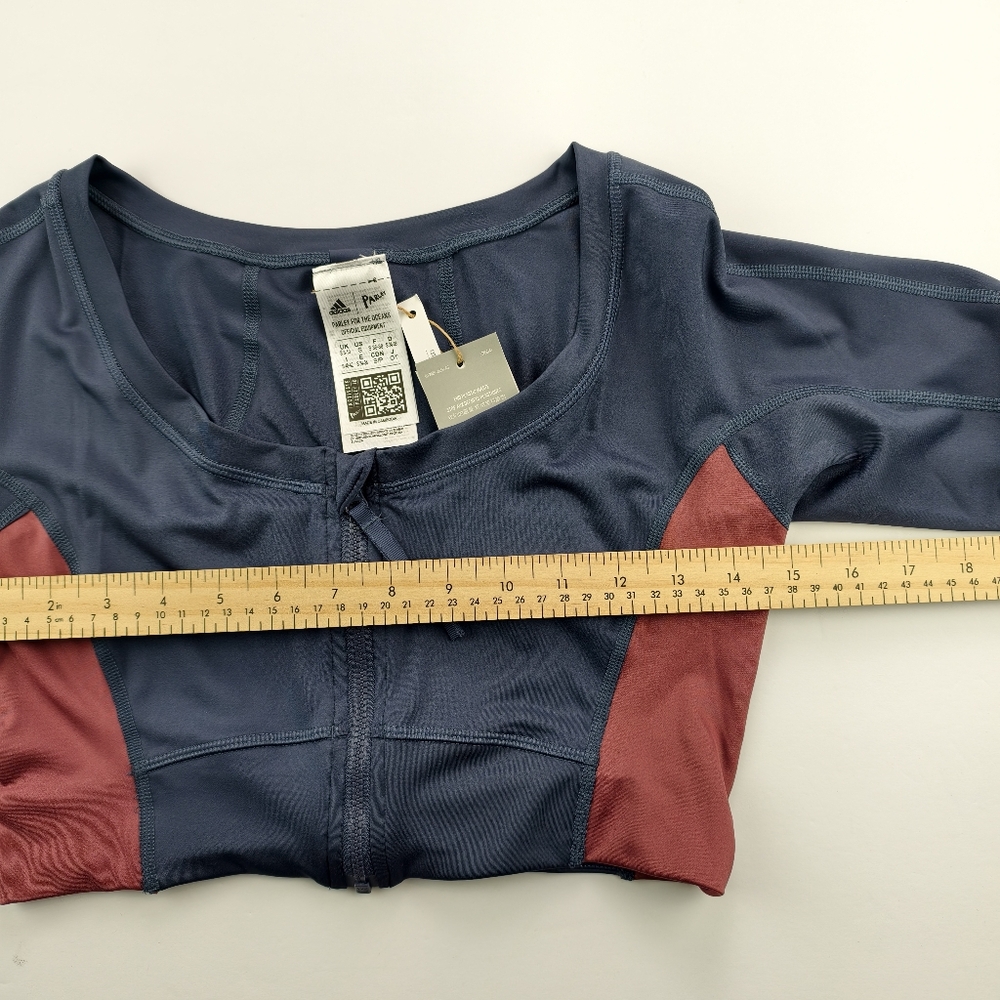 Adidas Yoga Zip Crop Top S NWT Active Parley Eco Training Shirt - Picture 8 of 11